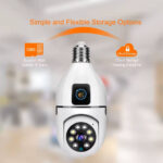 Dual Lens PTZ Bulb Camera 360° 1080P with Motion Tracking, Night Vision Two-Way Audio in Kenya