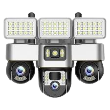 Triple Lens V380 Smart Net Camera with 3 Floodlights