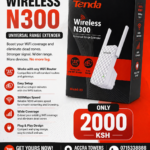 Tenda A9 Wireless N300 Universal WiFi Range Extender | Signal Booster with Easy Setup
